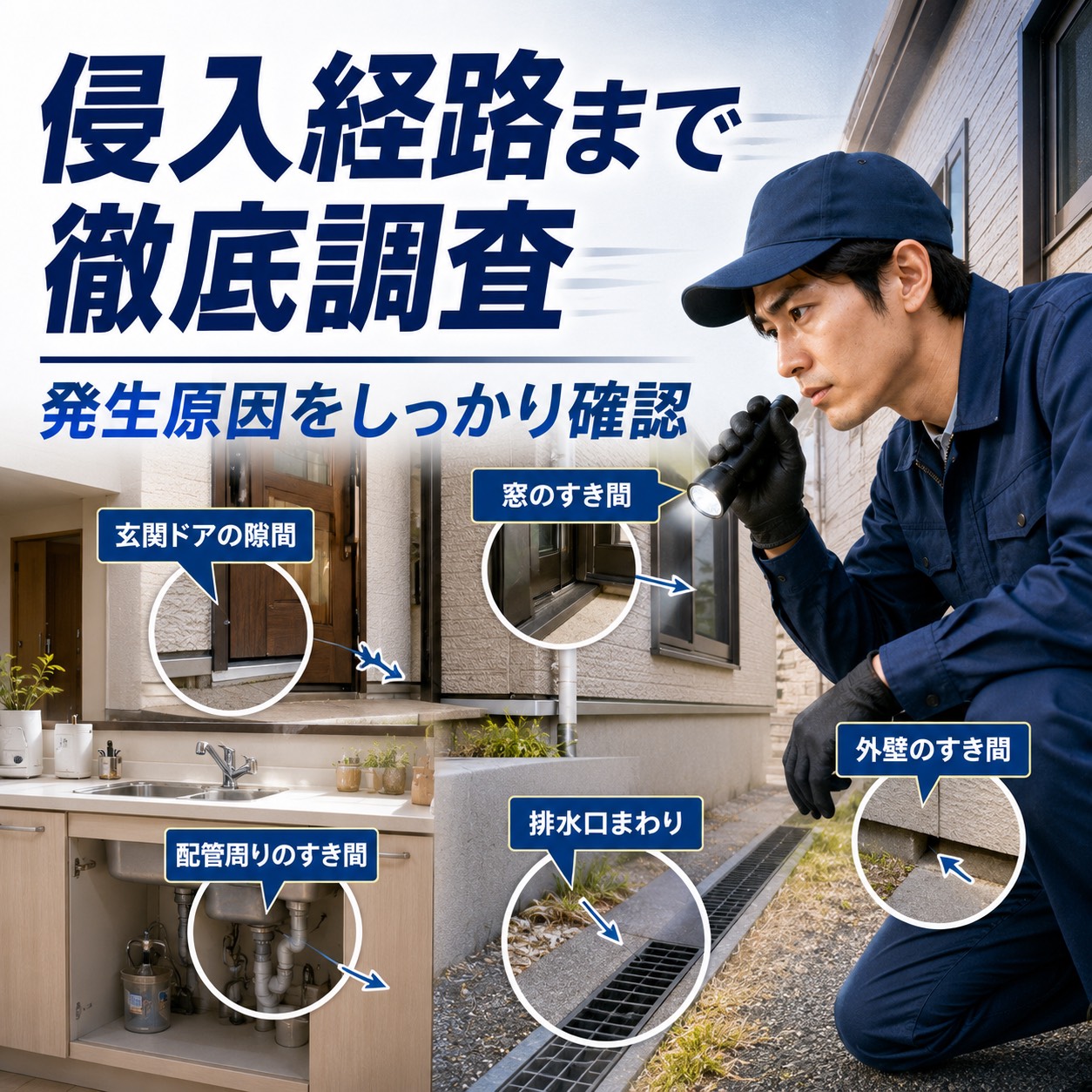 発生場所・侵入経路を調査