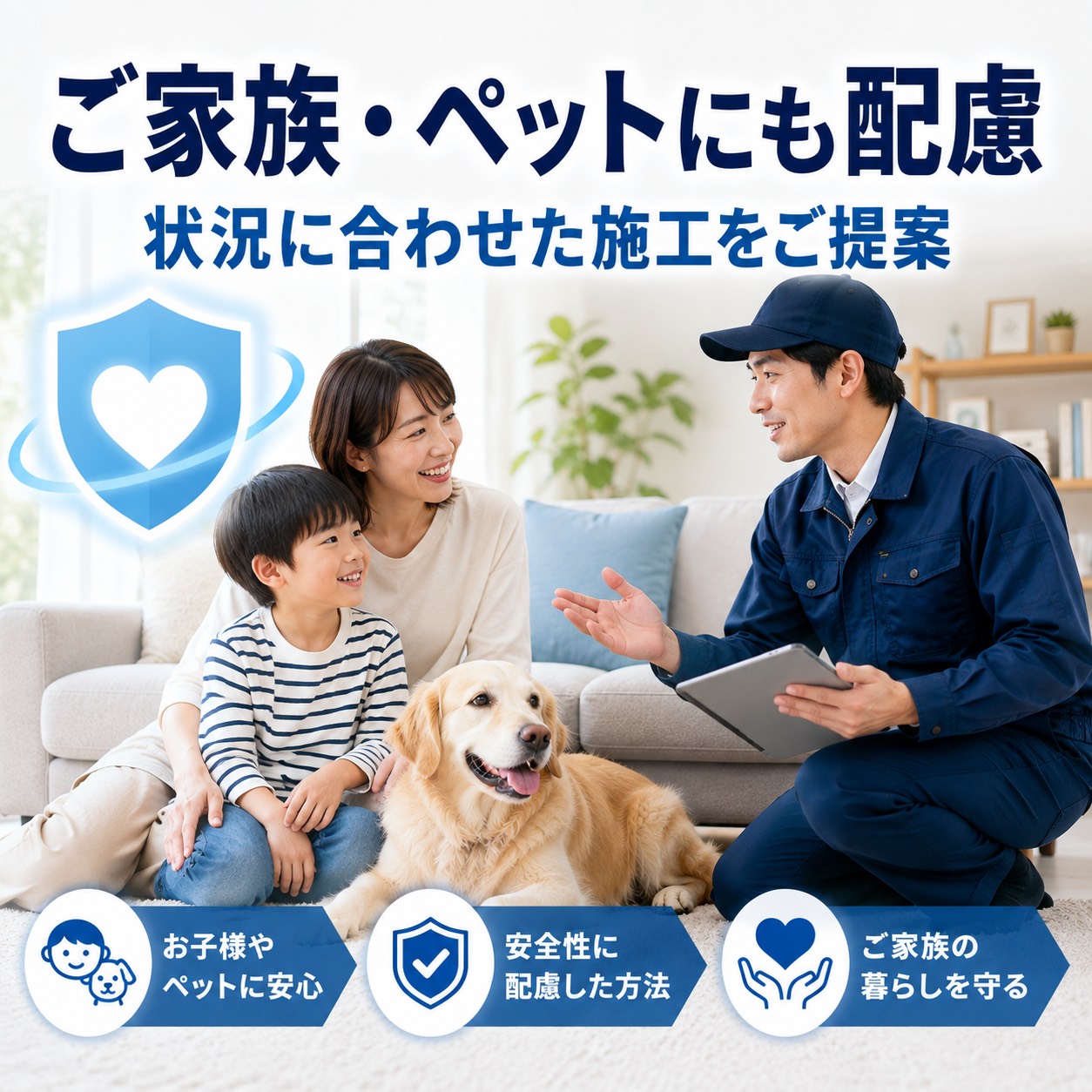 お子様・ペットのいるご家庭にも配慮